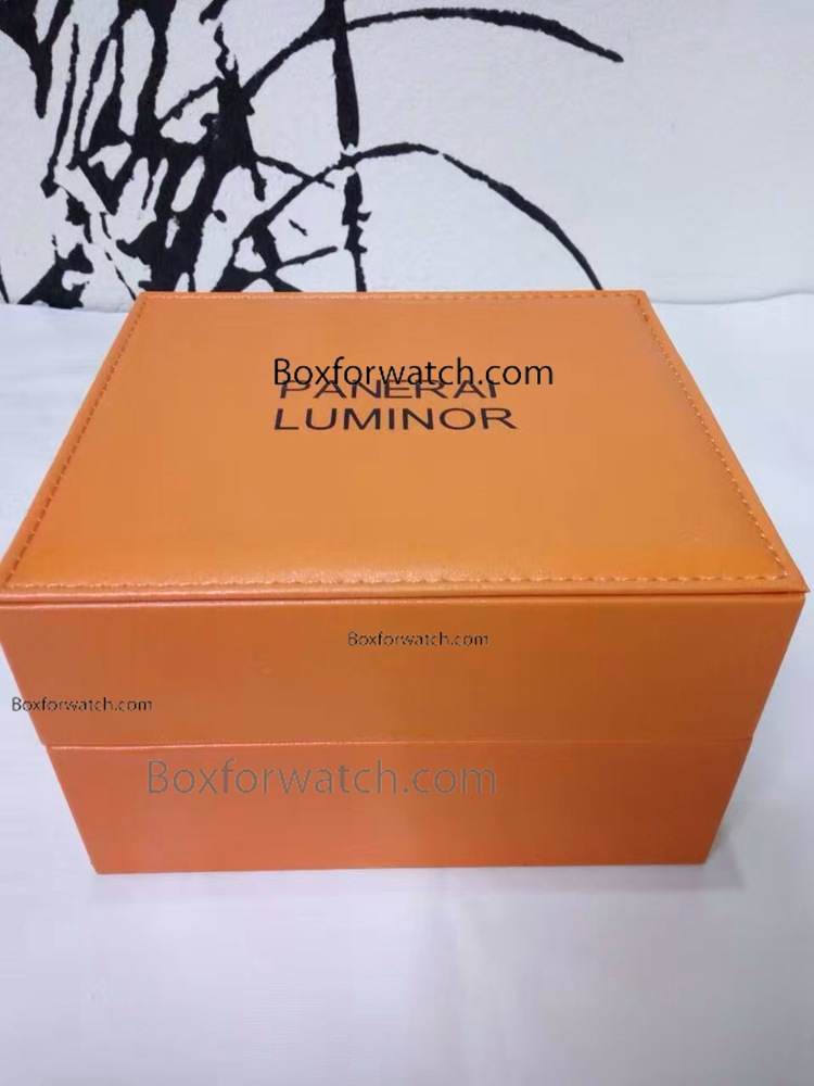 Officine Panerai Luminor Watch Box Set / Orange Leather Replica